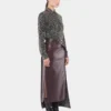 Camicia in crêpe con dettagli ricamati con paillettes