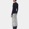 Gonna midi in pizzo argento