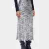 Gonna midi in pizzo argento