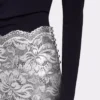 Gonna midi in pizzo argento