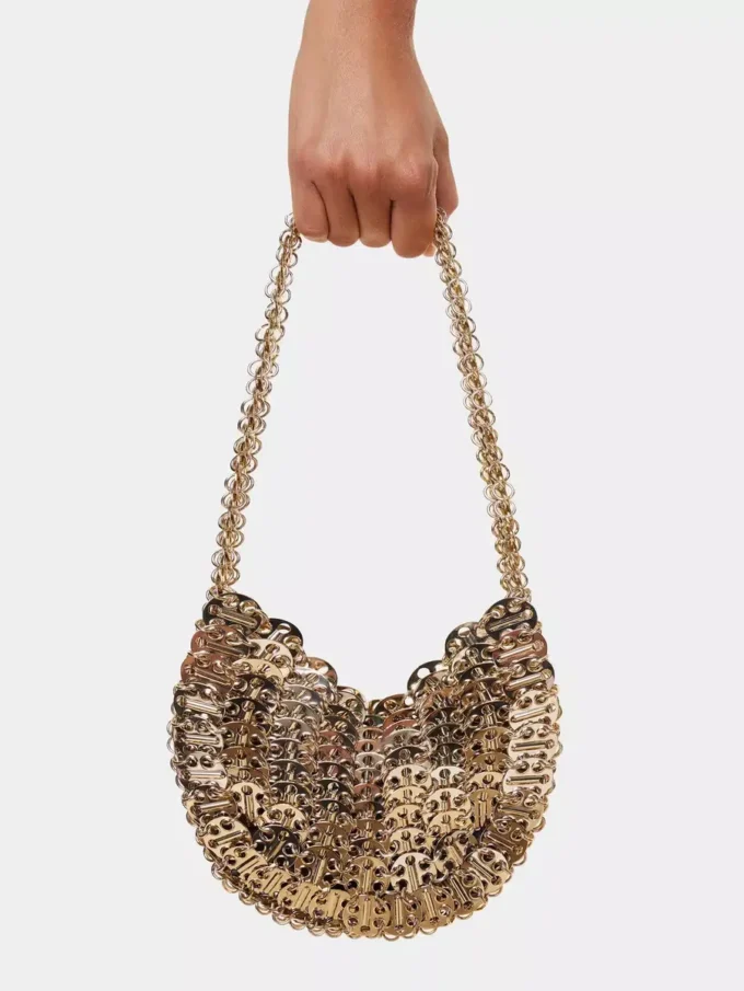 Iconica borsa a forma di luna del 1969 in oro