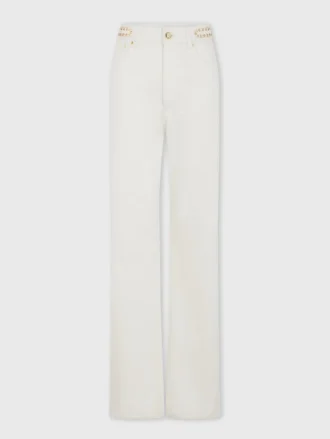 Jeans bianco sporco con dischi 1969