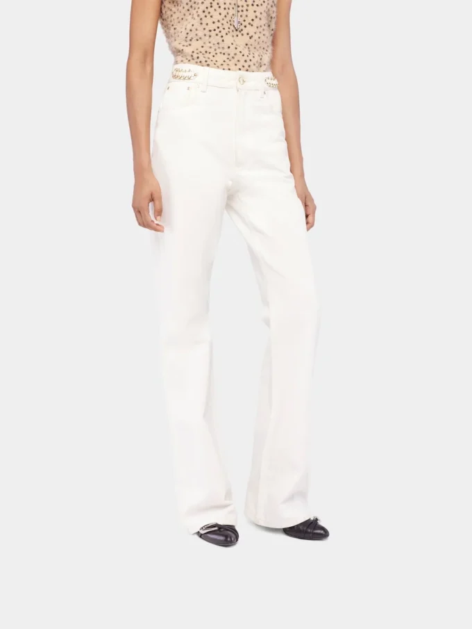 Jeans bianco sporco con dischi 1969