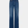 Jeans larghi in denim lavato scuro