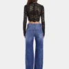 Jeans larghi in denim lavato scuro
