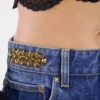 Jeans larghi in denim lavato scuro