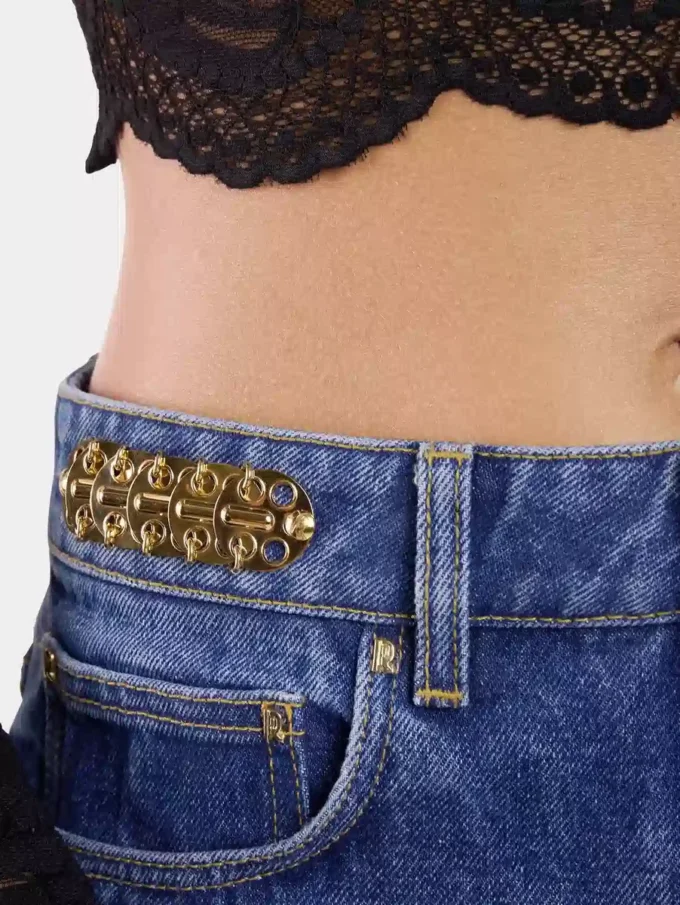 Jeans larghi in denim lavato scuro