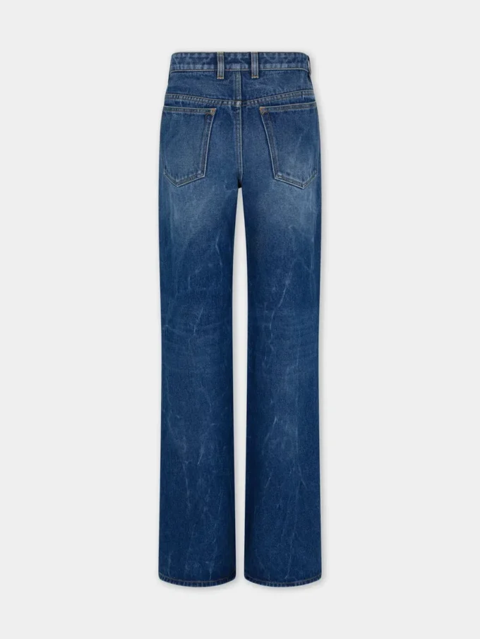 Jeans larghi in denim lavato scuro