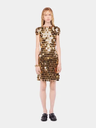 L’iconico abito dorato Sparkle Disc
