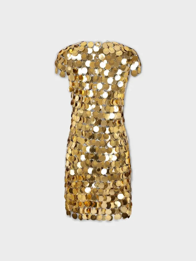 L’iconico abito dorato Sparkle Disc