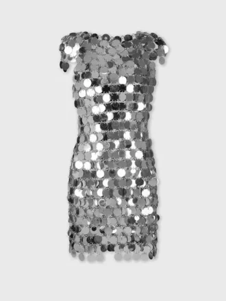 L’iconico abito Sparkle con dischi argentati