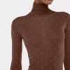 Maglia a collo alto in lana effetto seconda pelle