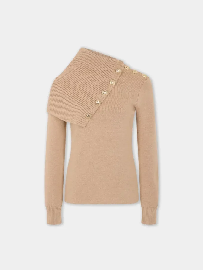 Maglione beige in lana