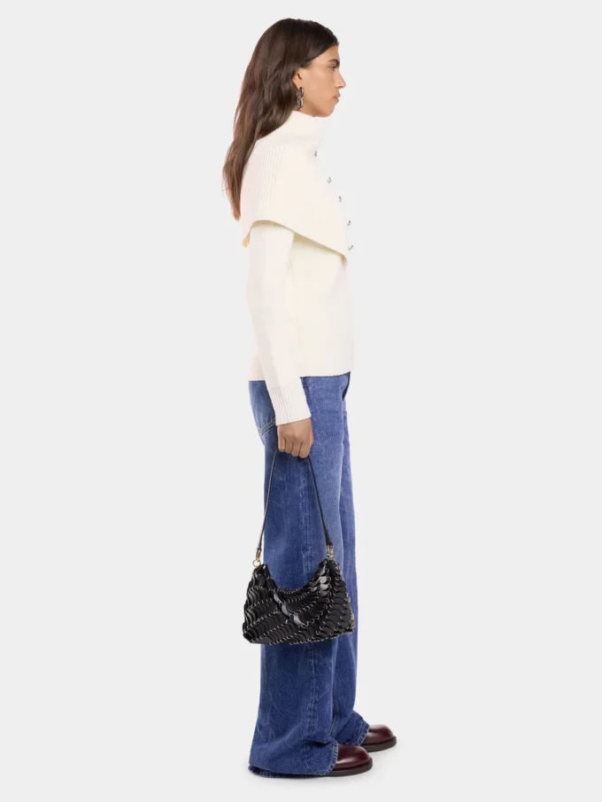 Maglione bianco sporco in lana