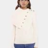Maglione bianco sporco in lana