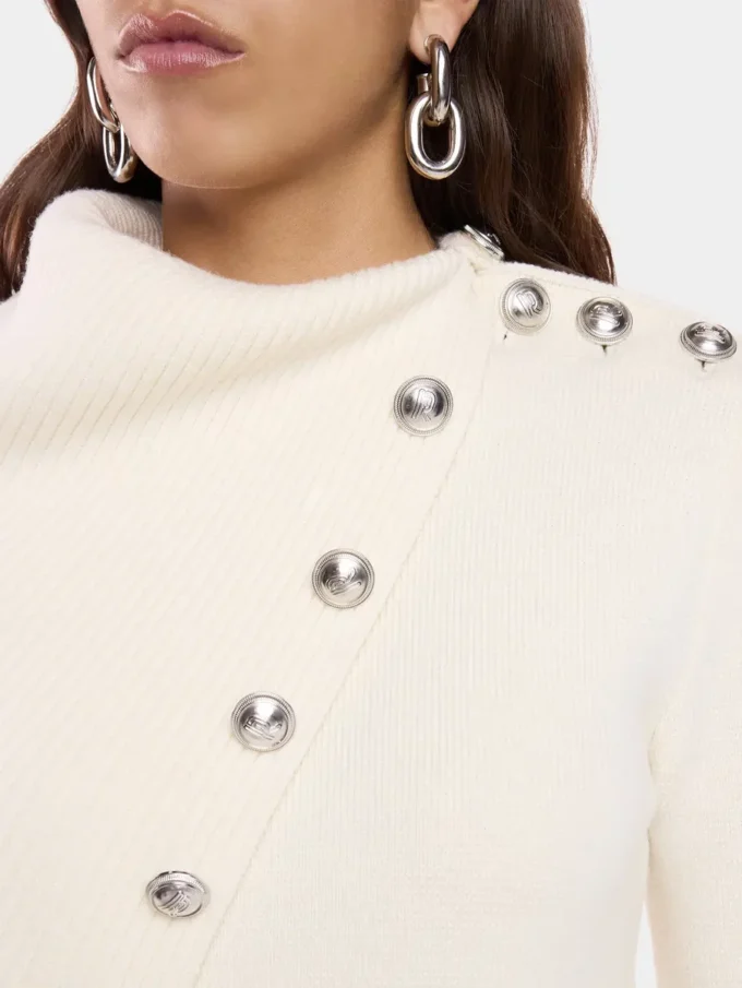 Maglione bianco sporco in lana