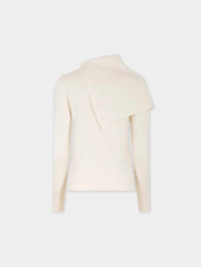 Maglione bianco sporco in lana