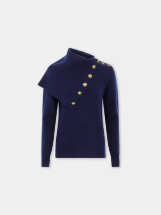 Maglione blu navy in lana