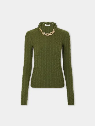 Maglione kaki in lana