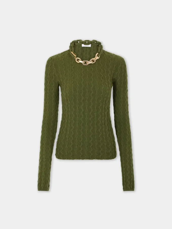 Maglione kaki in lana