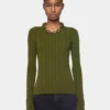 Maglione kaki in lana