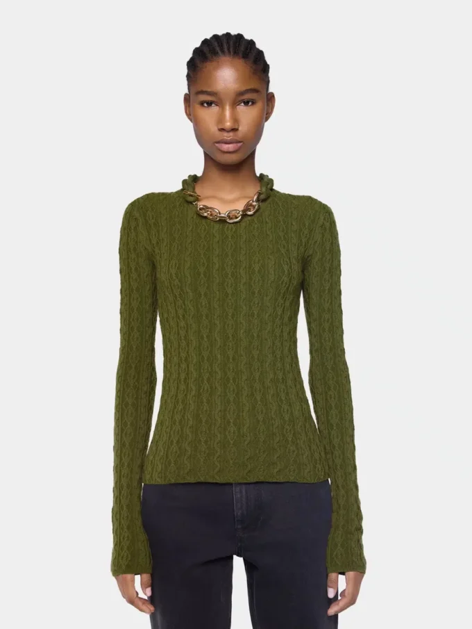 Maglione kaki in lana