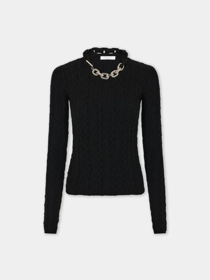 Maglione nero in lana