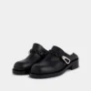 Mules nere in pelle liscia