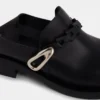 Mules nere in pelle liscia