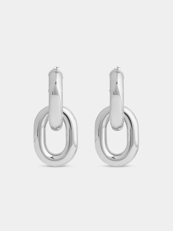 Orecchini doppi XL Link in argento