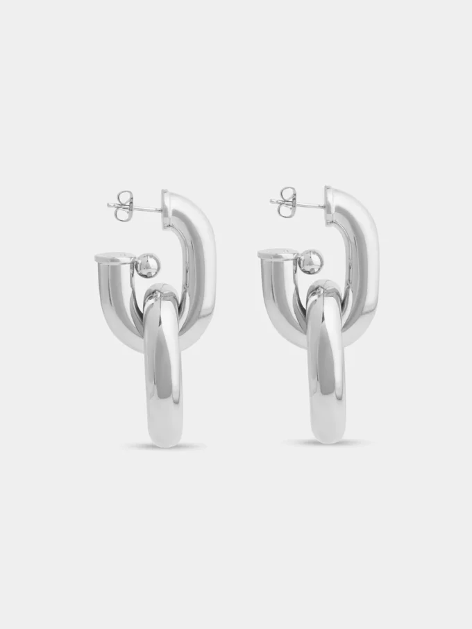 Orecchini doppi XL Link in argento