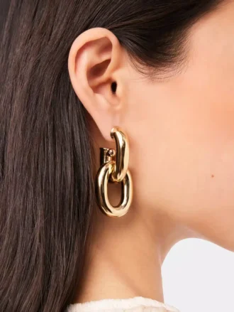 Orecchini Gold Double XL Link