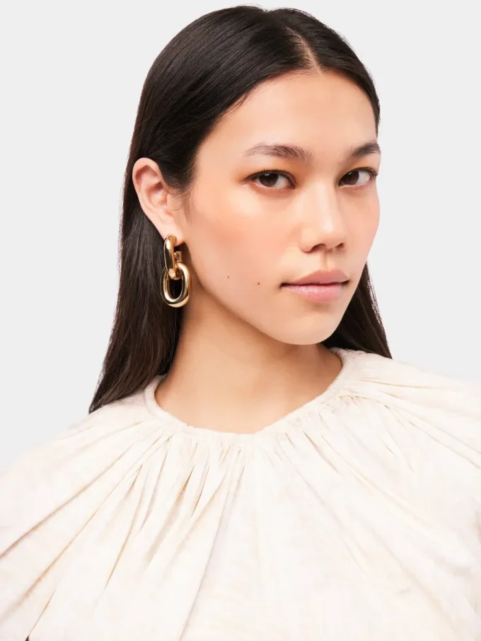 Orecchini Gold Double XL Link