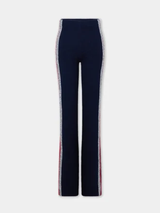 Pantaloni a zampa in jersey di spugna