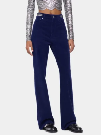 Pantaloni baggy in velluto con dischi 1969