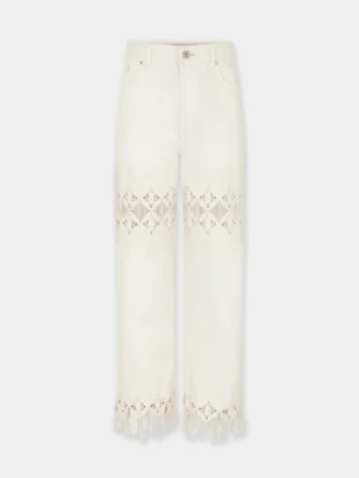Pantaloni in denim con dettagli ricamati