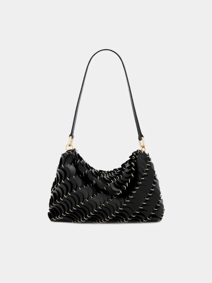 Pochette nera Paco in pelle di vitello
