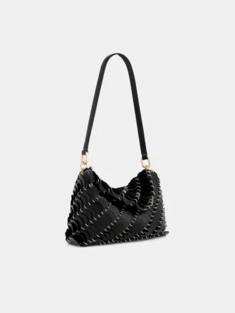 Pochette nera Paco in pelle di vitello