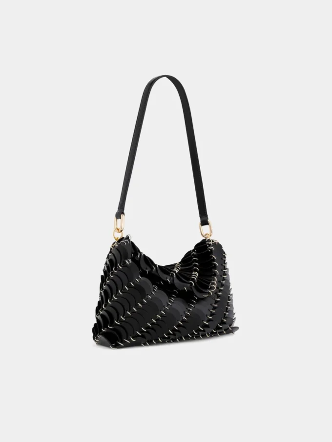 Pochette nera Paco in pelle di vitello