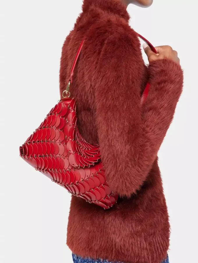 Pochette rossa Paco in pelle di vitello