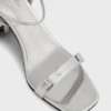 Sandali argentati con tacco a disco Sparkle