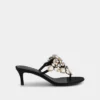 Sandali con tacco basso e strass