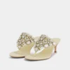 Sandali con tacco basso e strass