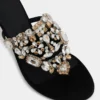 Sandali con tacco basso e strass