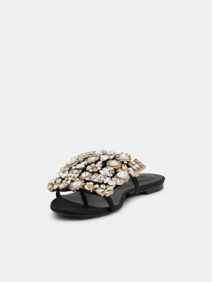 Sandali piatti con strass