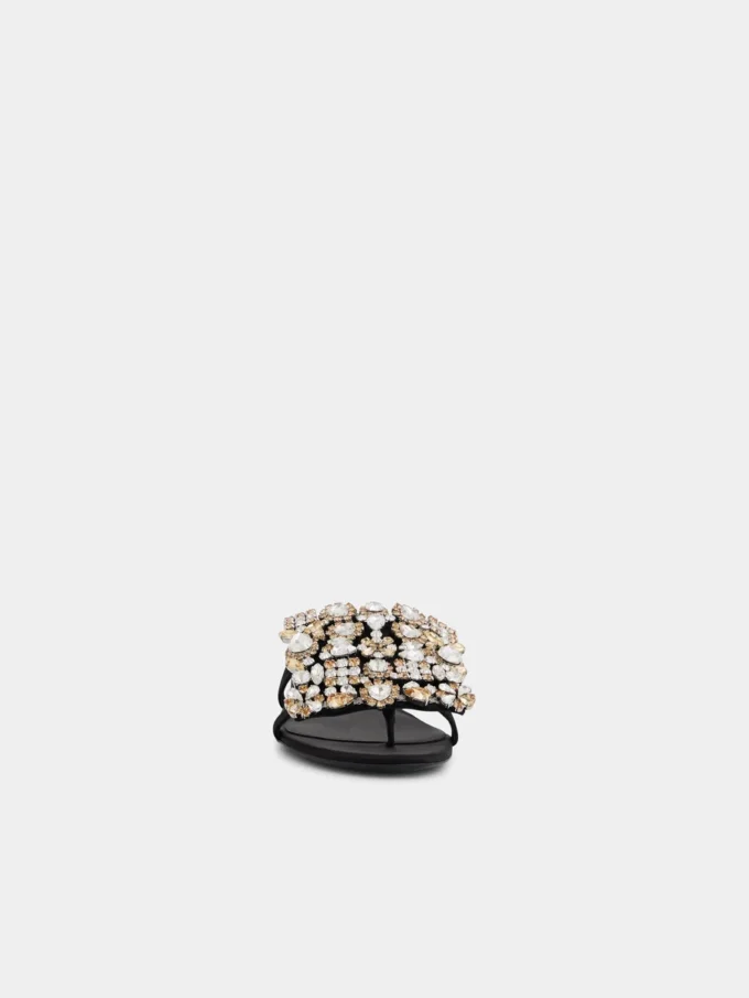 Sandali piatti con strass