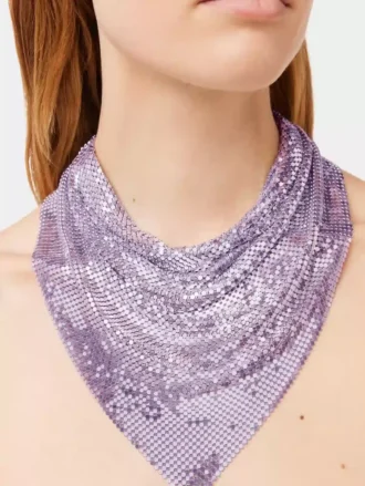 Sciarpa in maglia metallica viola