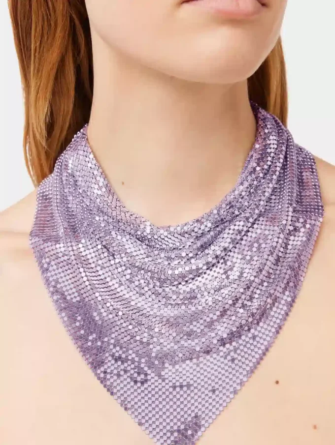 Sciarpa in maglia metallica viola