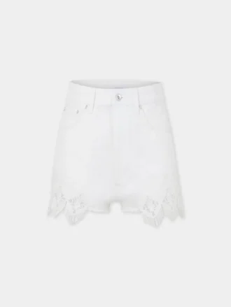 Shorts in denim con dettagli ricamati