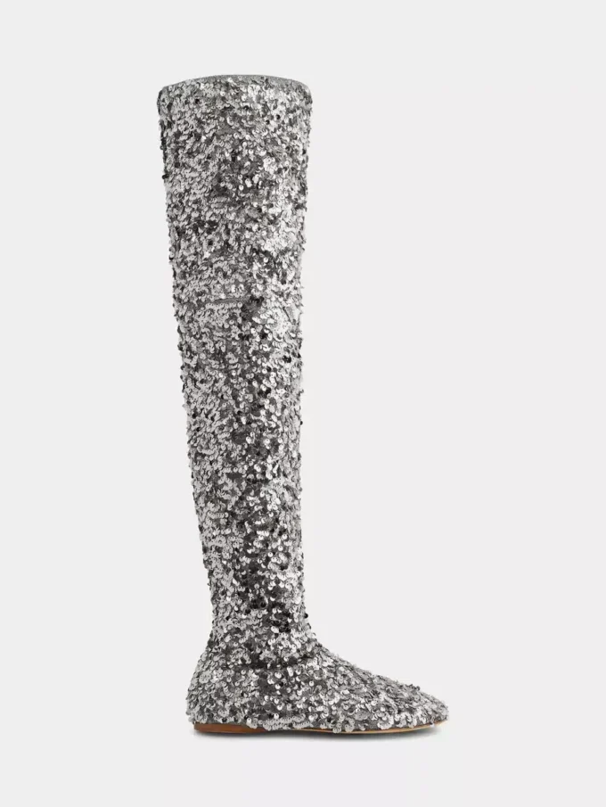 Stivali alti con paillettes